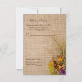 Rustique Fleurs d'automne Mariage Carte RSVP