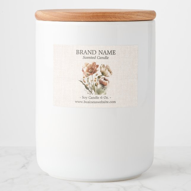 Rustique Floral Boho couleur Étiquette produit 3x2 (Devant)