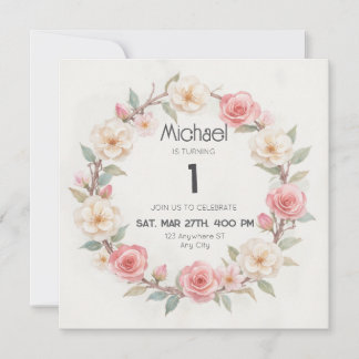 Rustique Floral Botanical Invitation Anniversaire 