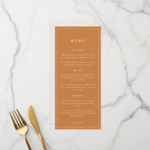 Rustique Floral Élégant minimaliste Mariage   Menu