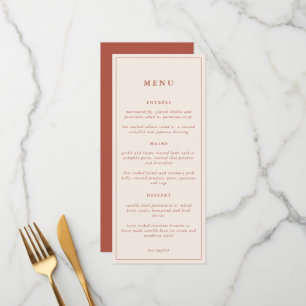 Rustique Floral Élégant minimaliste Mariage   Menu