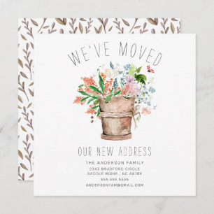 Rustique Floral Moving Faire-part
