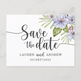 Rustique Floral Purple Enregistrer la date Carte p