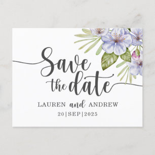 Rustique Floral Purple Enregistrer la date Carte p