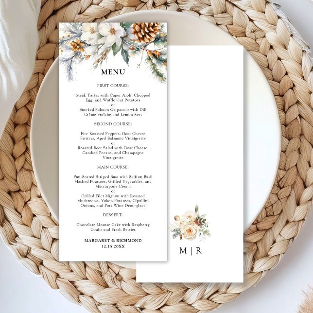 Rustique Floral Winter Wedding Menu (Créateur téléchargé)