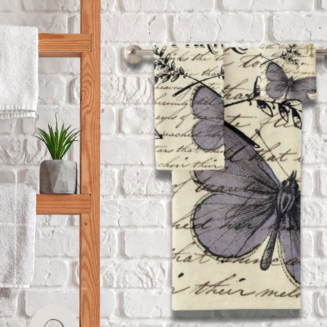 rustique français scripts de pays paris eiffel tow (rustic french country scripts paris eiffel tower bath towel set)