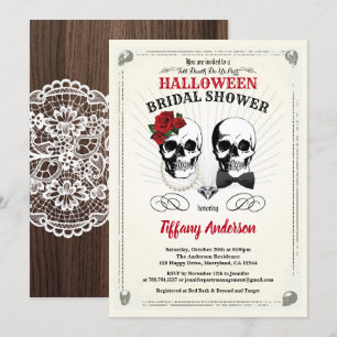 Rustique Halloween nuptiale invitation à la douche