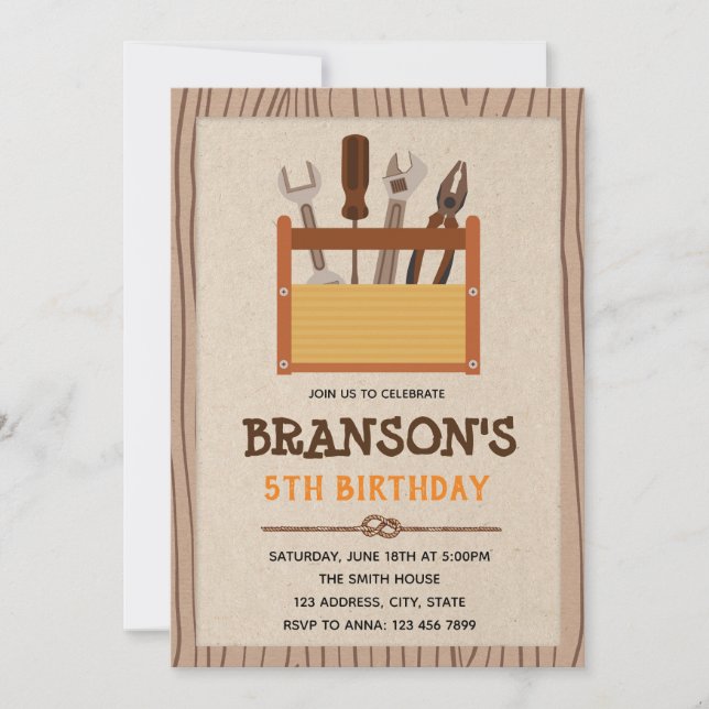 Rustique handyman faire fête Invitation (Devant)