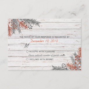 Rustique hiver blanchi au bois Mariage RSVP