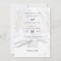 Rustique hiver canyon neige Faire-part de mariage