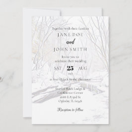 Rustique hiver canyon neige Faire-part de mariage
