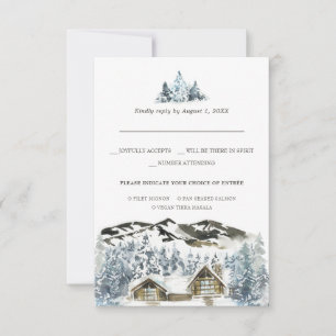 Rustique Hiver Mountain RSVP avec choix de repas