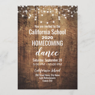 Rustique Homecoming Dance Invitation