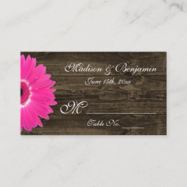 Rustique Hot rose Gerber Daisy Mariage Place Carte