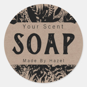 Rustique Kraft Et Étiquettes De Savon Noir