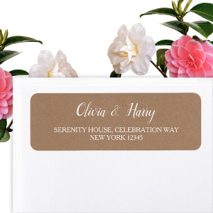 Rustique Kraft   Étiquettes d'adresse de retour du