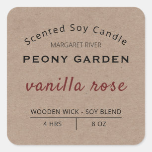 Rustique Kraft Soy Candle Étiquette