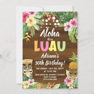 Rustique LUAU Tropical Aloha Invitation d'annivers