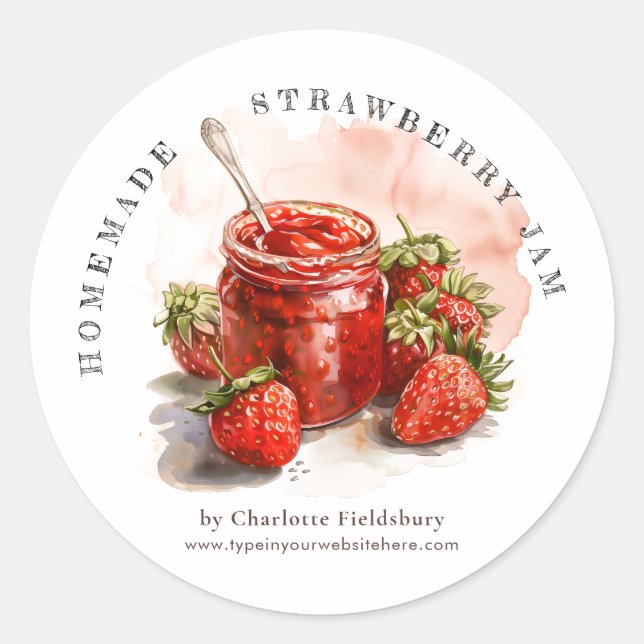 Rustique maison confiture de fraises Étiquette de  (Devant)