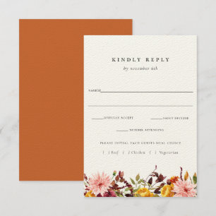 Rustique Mariage Automne RSVP Avec Carte Choix De 