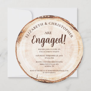 Rustique Mariage Bois Coupe Grain Invitation perso