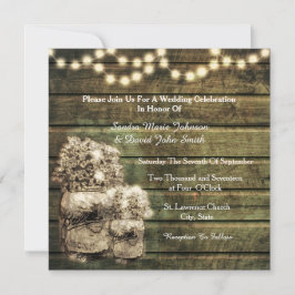Rustique Mason Jar Faire-part de mariage