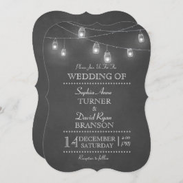 Rustique Mason Jar String éclaire les invitations 