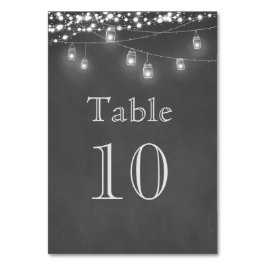 Rustique Mason Jar String Lumières Numéro de table