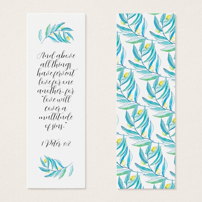Rustique moderne religieux Bible Mint Citrus Signe (Devant & derrière)