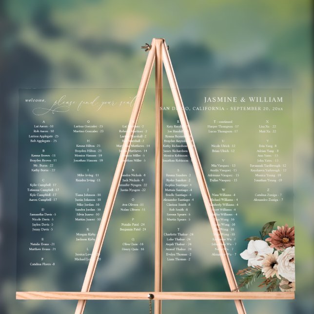 Rustique N Boho Floral Alphabétique Diagramme de s (Neutre)