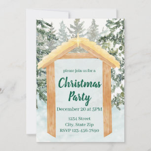 Rustique Nativité Farmhouse Invitation de vacances