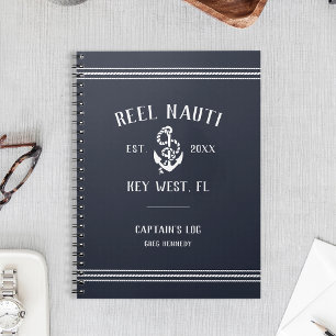 Rustique Nautique Dark Navy Nom du bateau Journal 