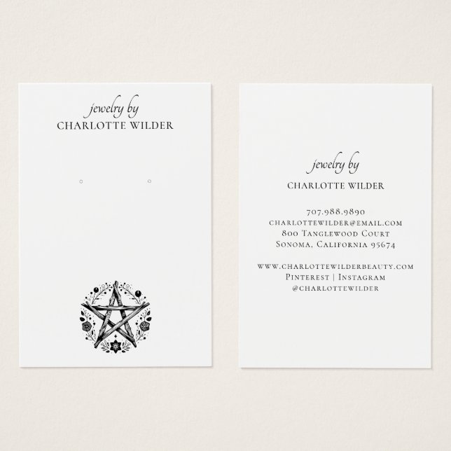 Rustique Pagan Wiccan Pentacle Bijoux oreille (Devant & derrière)