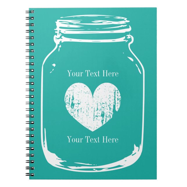 rustique pays chic mason jar journal carnet (Devant)