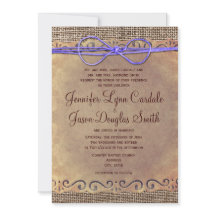 Rustique Pays Vintage Mariage Invitations pourpre 