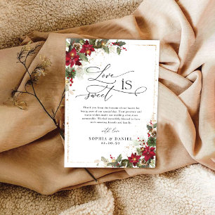 Rustique Pine Poinsettia Mariage Merci Cartes