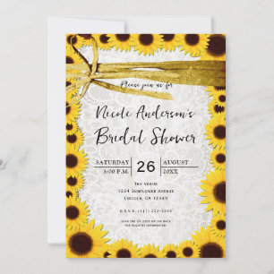 Rustique Sunflower Twine Mariage Invitations
