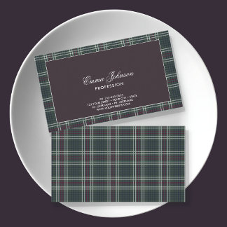 Rustique Tartan Plaid Carte de visite