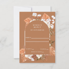 Rustique Terracotta Boho Pampas Mariage Arché RSVP