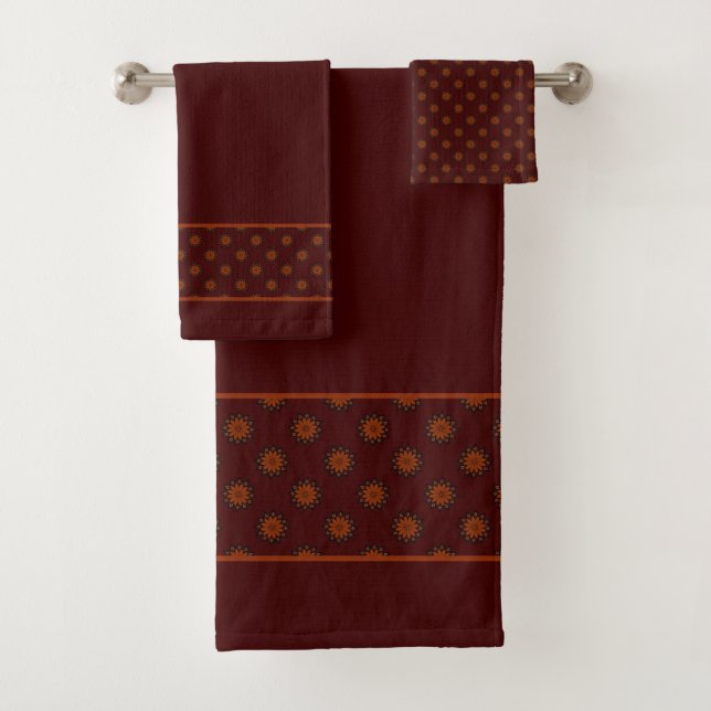 Rustique Terracotta Orange moderne Motif Mandala (En situation)
