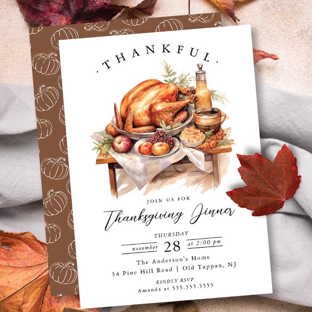 Rustique Thanksgiving Diner Invitation (Créateur téléchargé)