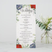 Rustique Vert Rouge Bleu Floral Programme de maria