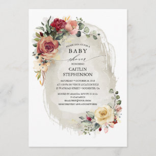 Rustique Vintage Floral Baby Shower Invitations