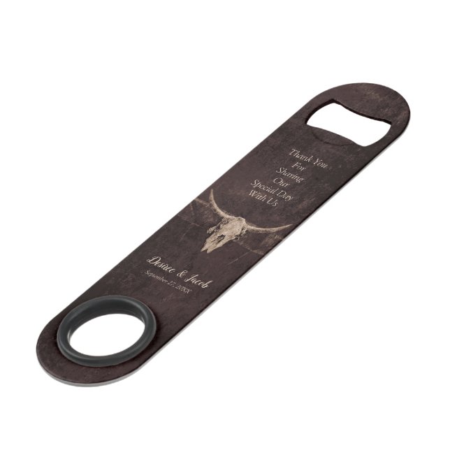 Rustique Western Bull Skull Mariage Pays Texture (Devant angulaire)