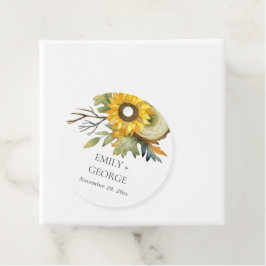 RUSTISCH GELBE SONNENBLUMENFLÜSSE WASSERFARBE GESCHENKANHÄNGER