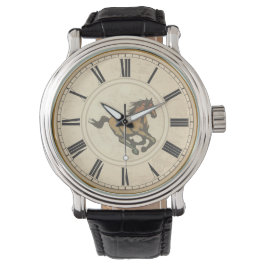 RUSTISCH RÖMISCHE ZAHLEN VINTAGE PFERDE ARMBANDUHR