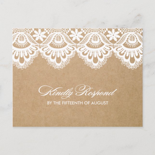 RUSTISCH | WEDD RSVP POST CARD EINLADUNGSPOSTKARTE (Vorderseite)