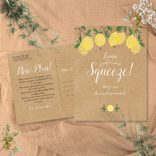 Rustische Änderung des Brautparty Datum verschoben Postkarte