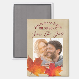 Rustische Blätter Hochzeit im Herbst Herbst Save t Magnet