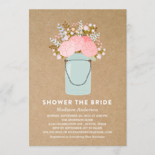 RUSTISCHE BLUME BRIDAL SHOWER EINLADUNG